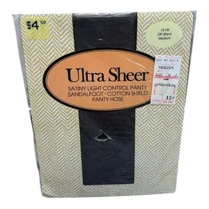 Evan-Picone Ultra Sheet Satiny Light Control Panty Pantyhose Medium Off Black